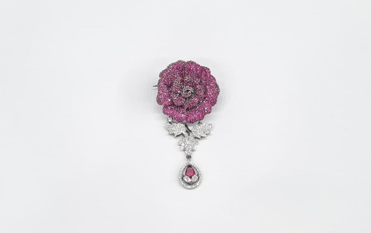 Cz Brooch 11100 - KRISHNA'S SWETA JEWELLERY