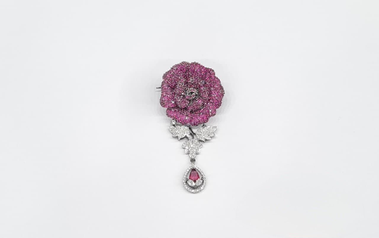 Cz Brooch 11100 - KRISHNA'S SWETA JEWELLERY