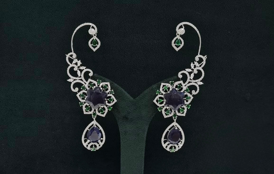 Cz Carving Earcuff 08883 - KRISHNA'S SWETA JEWELLERY