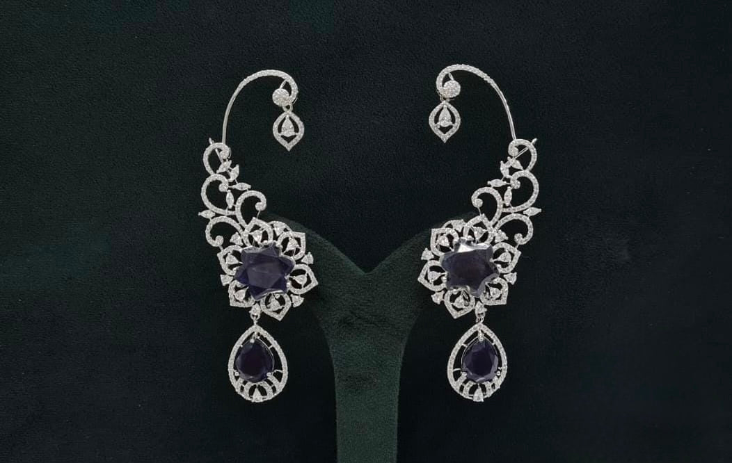 Cz Carving Earcuff 08883 - KRISHNA'S SWETA JEWELLERY