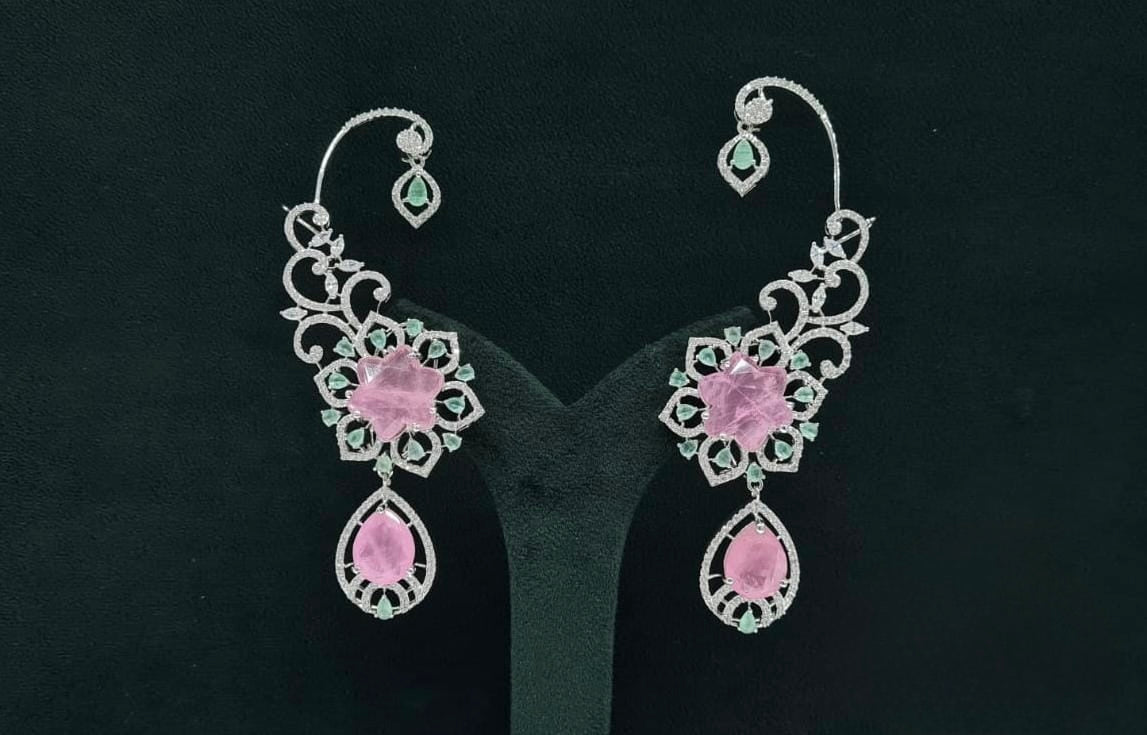 Cz Carving Earcuff 08883 - KRISHNA'S SWETA JEWELLERY