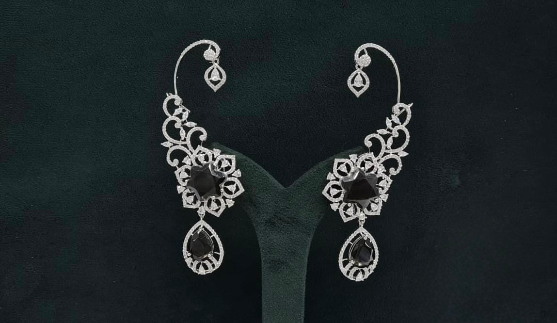 Cz Carving Earcuff 08883 - KRISHNA'S SWETA JEWELLERY