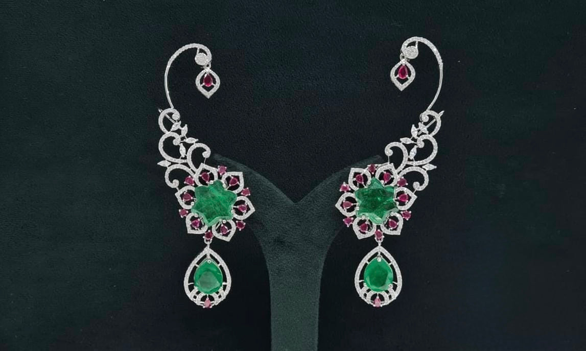 Cz Carving Earcuff 08883 - KRISHNA'S SWETA JEWELLERY