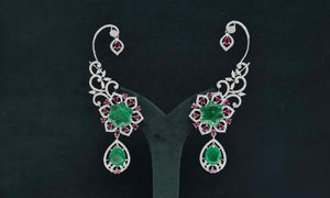 Cz Carving Earcuff 08883 - KRISHNA'S SWETA JEWELLERY