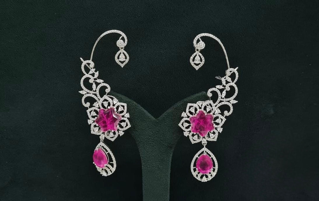 Cz Carving Earcuff 08883 - KRISHNA'S SWETA JEWELLERY
