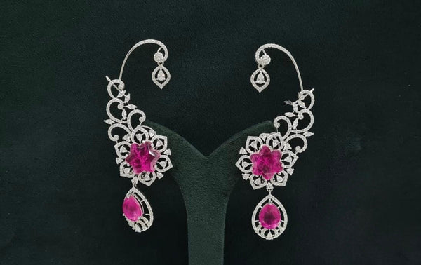 Cz Carving Earcuff 08883 - KRISHNA'S SWETA JEWELLERY