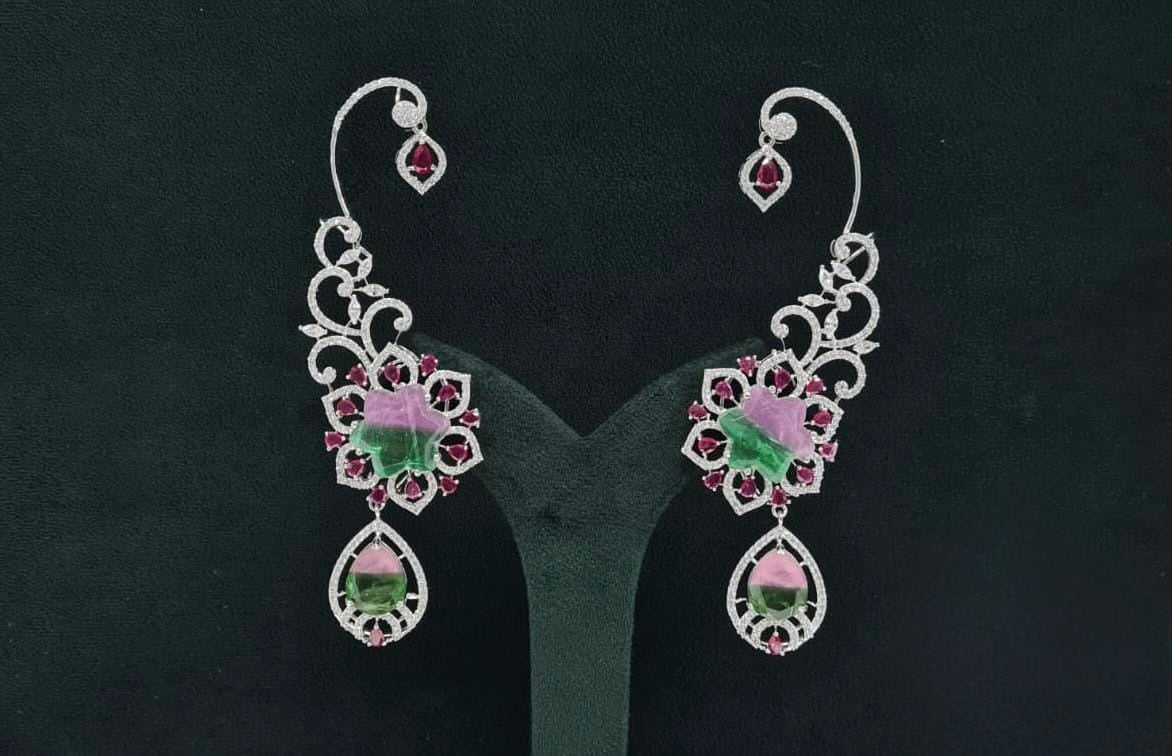 Cz Carving Earcuff 08883 - KRISHNA'S SWETA JEWELLERY