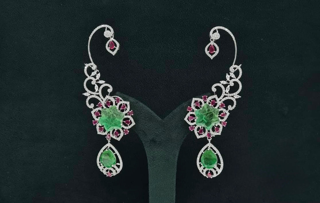 Cz Carving Earcuff 08883 - KRISHNA'S SWETA JEWELLERY
