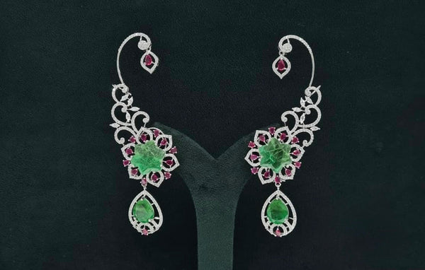 Cz Carving Earcuff 08883 - KRISHNA'S SWETA JEWELLERY