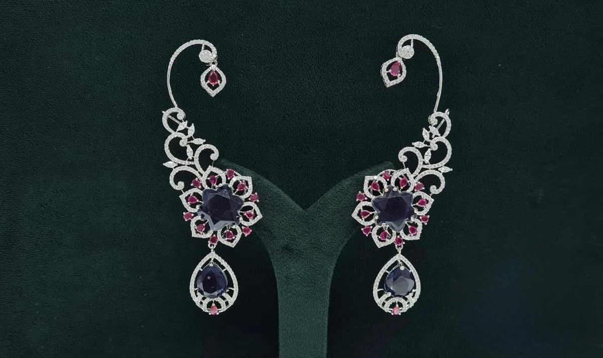 Cz Carving Earcuff 08883 - KRISHNA'S SWETA JEWELLERY