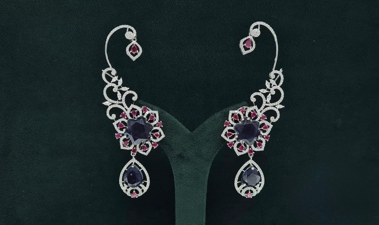 Cz Carving Earcuff 08883 - KRISHNA'S SWETA JEWELLERY