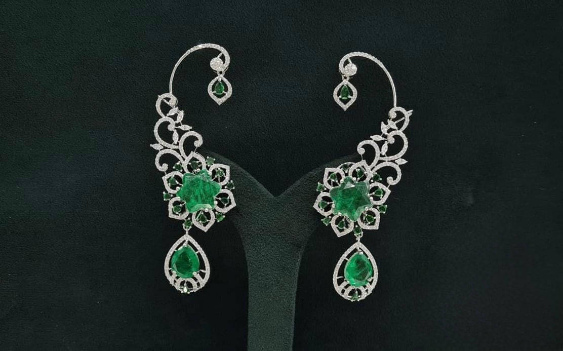Cz Carving Earcuff 08883 - KRISHNA'S SWETA JEWELLERY