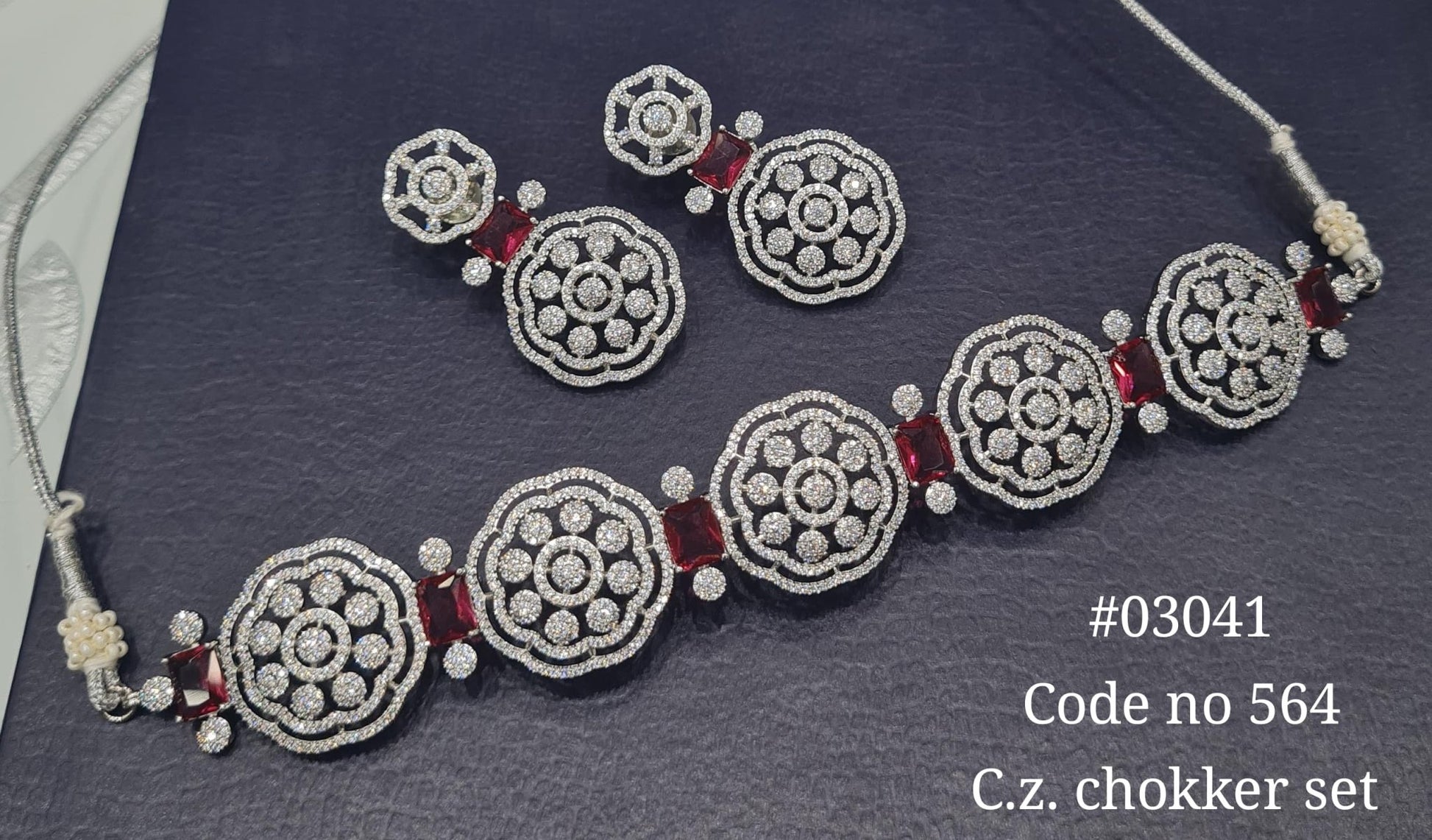 Cz Choker 03041 - KRISHNA'S SWETA JEWELLERY