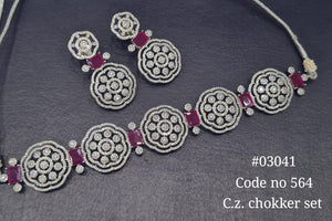Cz Choker 03041 - KRISHNA'S SWETA JEWELLERY