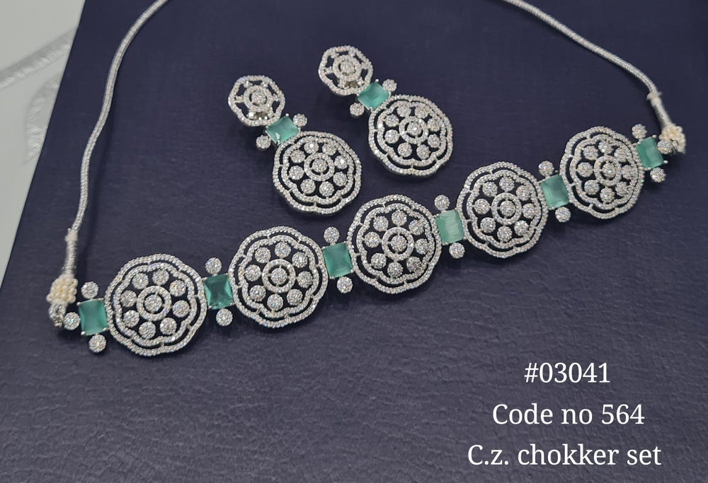 Cz Choker 03041 - KRISHNA'S SWETA JEWELLERY
