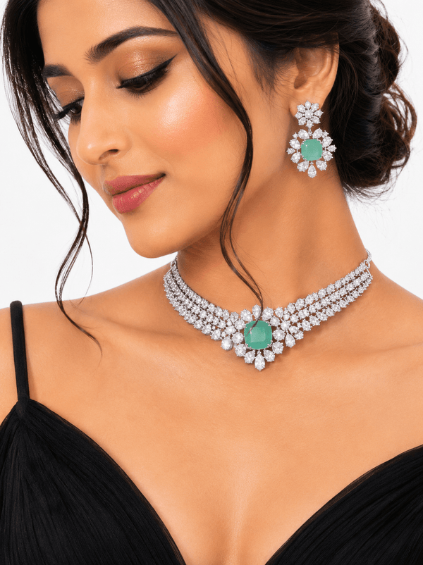 Cz Choker 03418 - KRISHNA'S SWETA JEWELLERY
