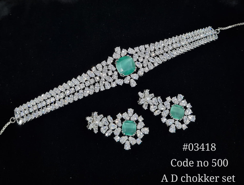 Cz Choker 03418 - KRISHNA'S SWETA JEWELLERY