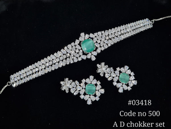Cz Choker 03418 - KRISHNA'S SWETA JEWELLERY