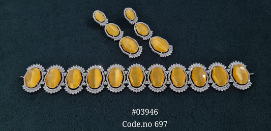 Cz Choker 03946 - KRISHNA'S SWETA JEWELLERY