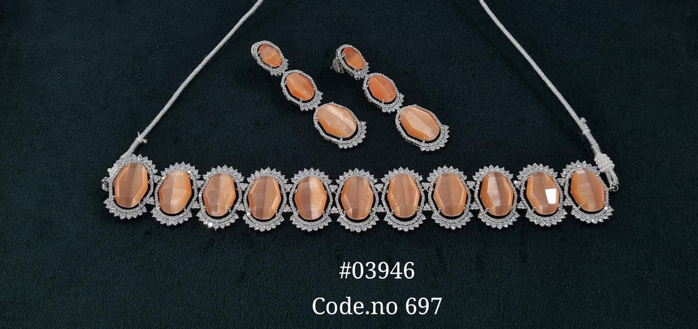 Cz Choker 03946 - KRISHNA'S SWETA JEWELLERY