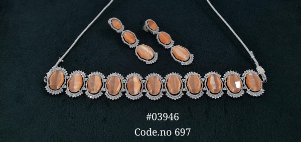 Cz Choker 03946 - KRISHNA'S SWETA JEWELLERY