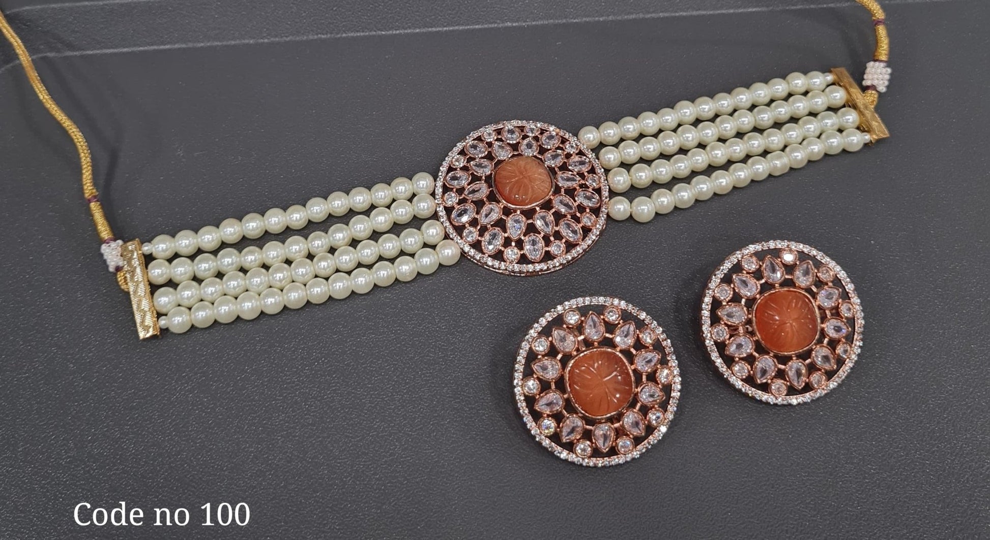 Cz Choker 03960 - KRISHNA'S SWETA JEWELLERY