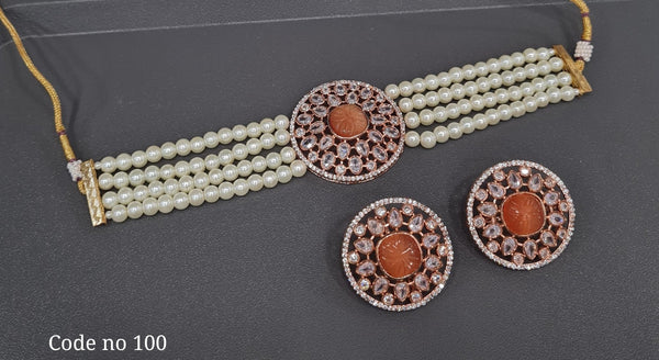 Cz Choker 03960 - KRISHNA'S SWETA JEWELLERY