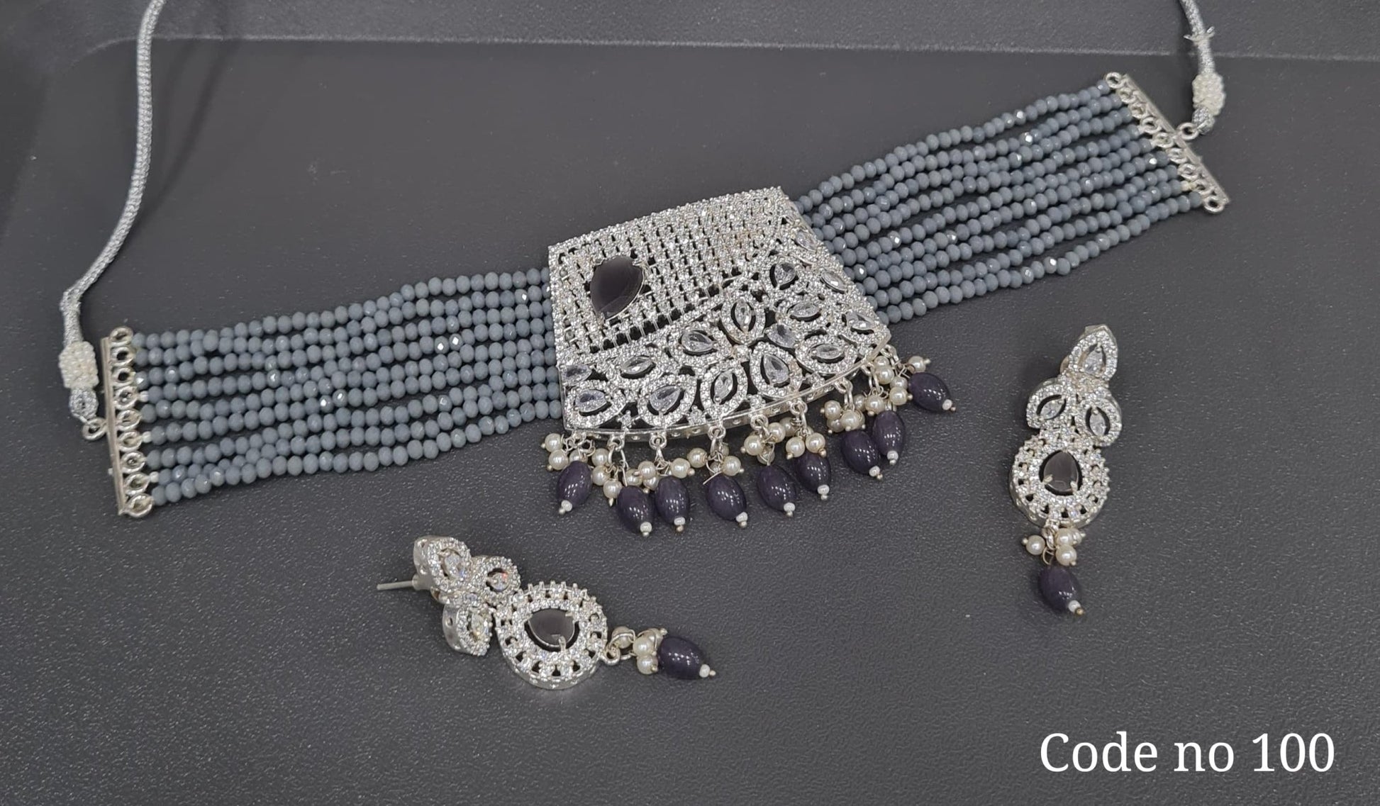 Cz Choker 03961 - KRISHNA'S SWETA JEWELLERY