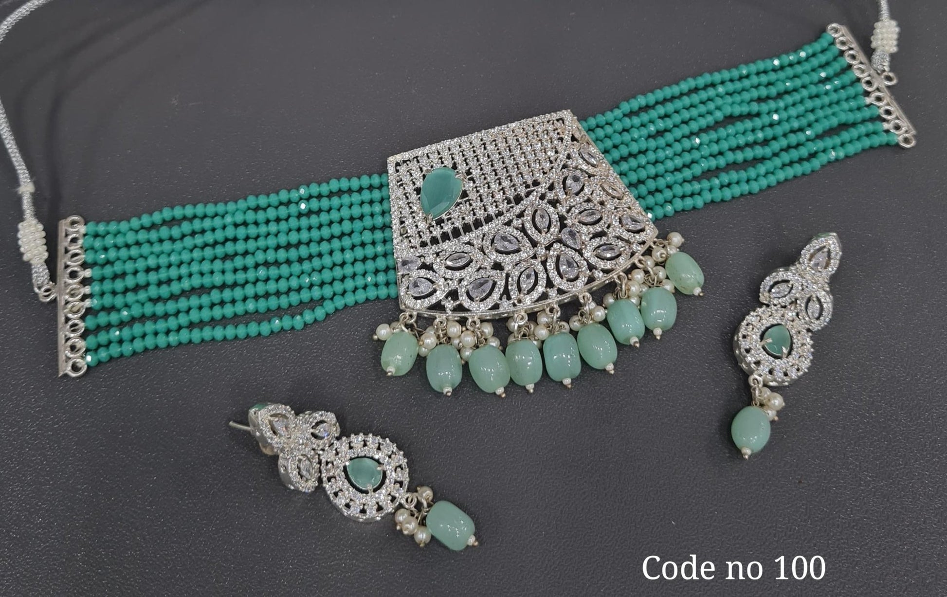 Cz Choker 03961 - KRISHNA'S SWETA JEWELLERY