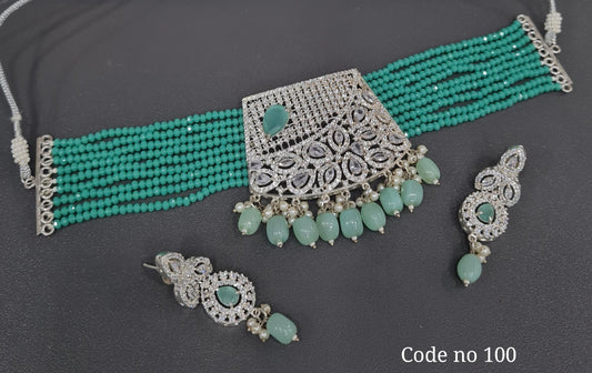 Cz Choker 03961 - KRISHNA'S SWETA JEWELLERY