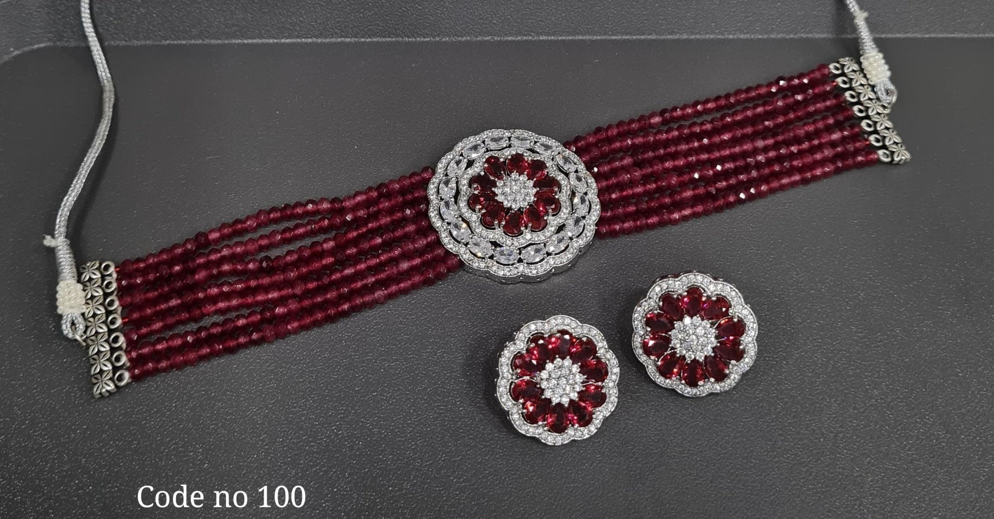 Cz Choker 03962 - KRISHNA'S SWETA JEWELLERY