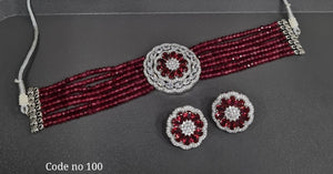 Cz Choker 03962 - KRISHNA'S SWETA JEWELLERY