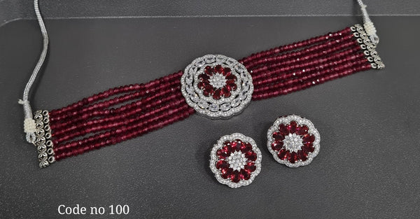 Cz Choker 03962 - KRISHNA'S SWETA JEWELLERY