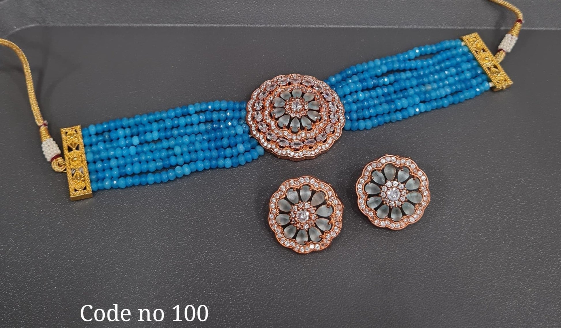 Cz Choker 03962 - KRISHNA'S SWETA JEWELLERY