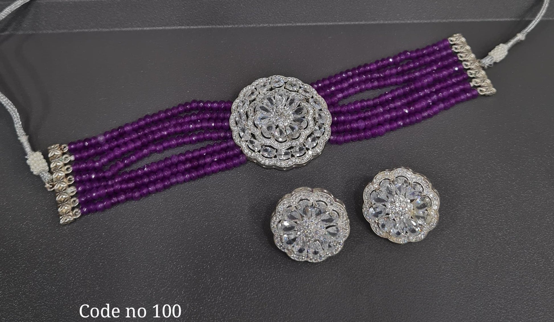 Cz Choker 03962 - KRISHNA'S SWETA JEWELLERY