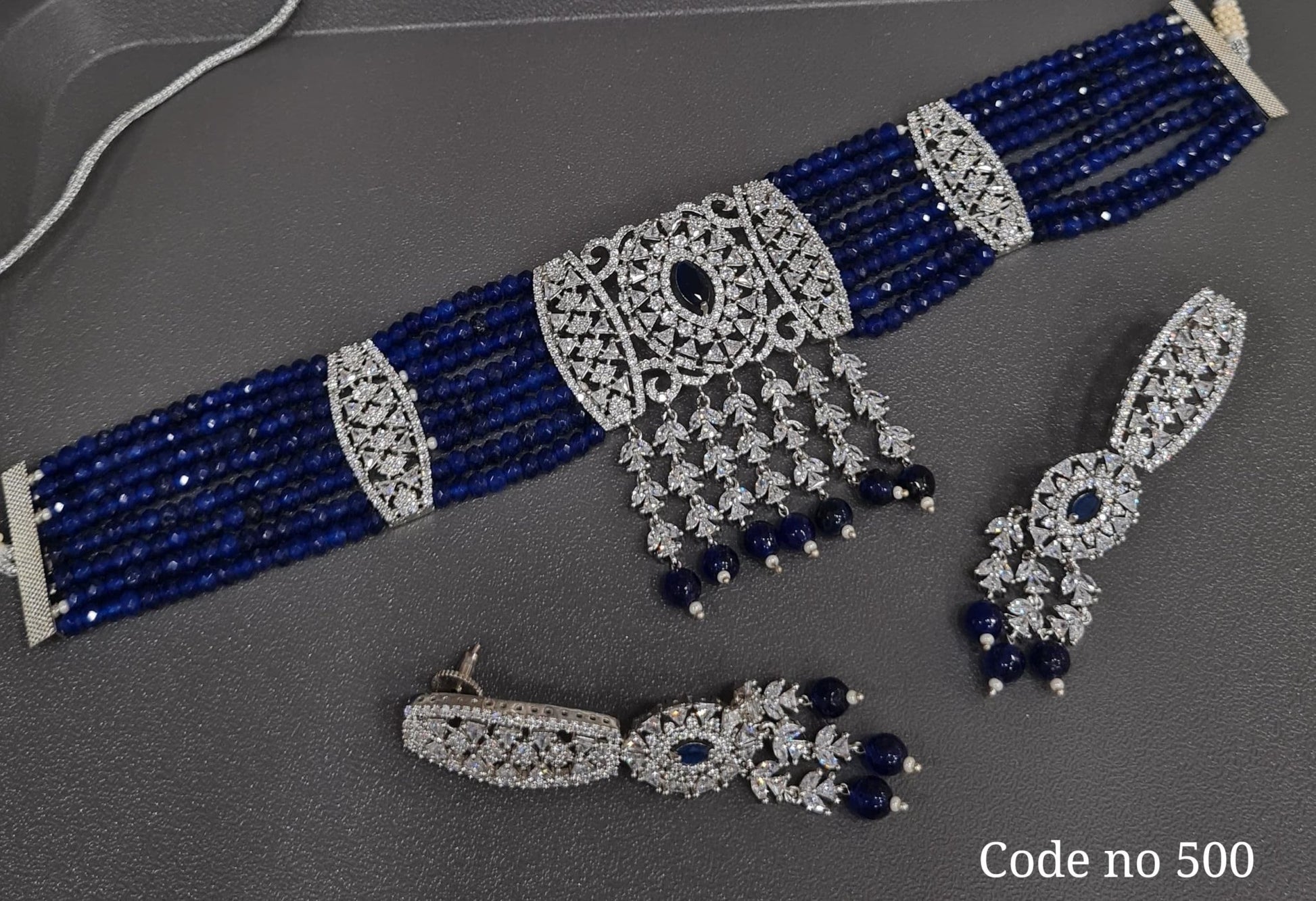 Cz Choker 03965 - KRISHNA'S SWETA JEWELLERY