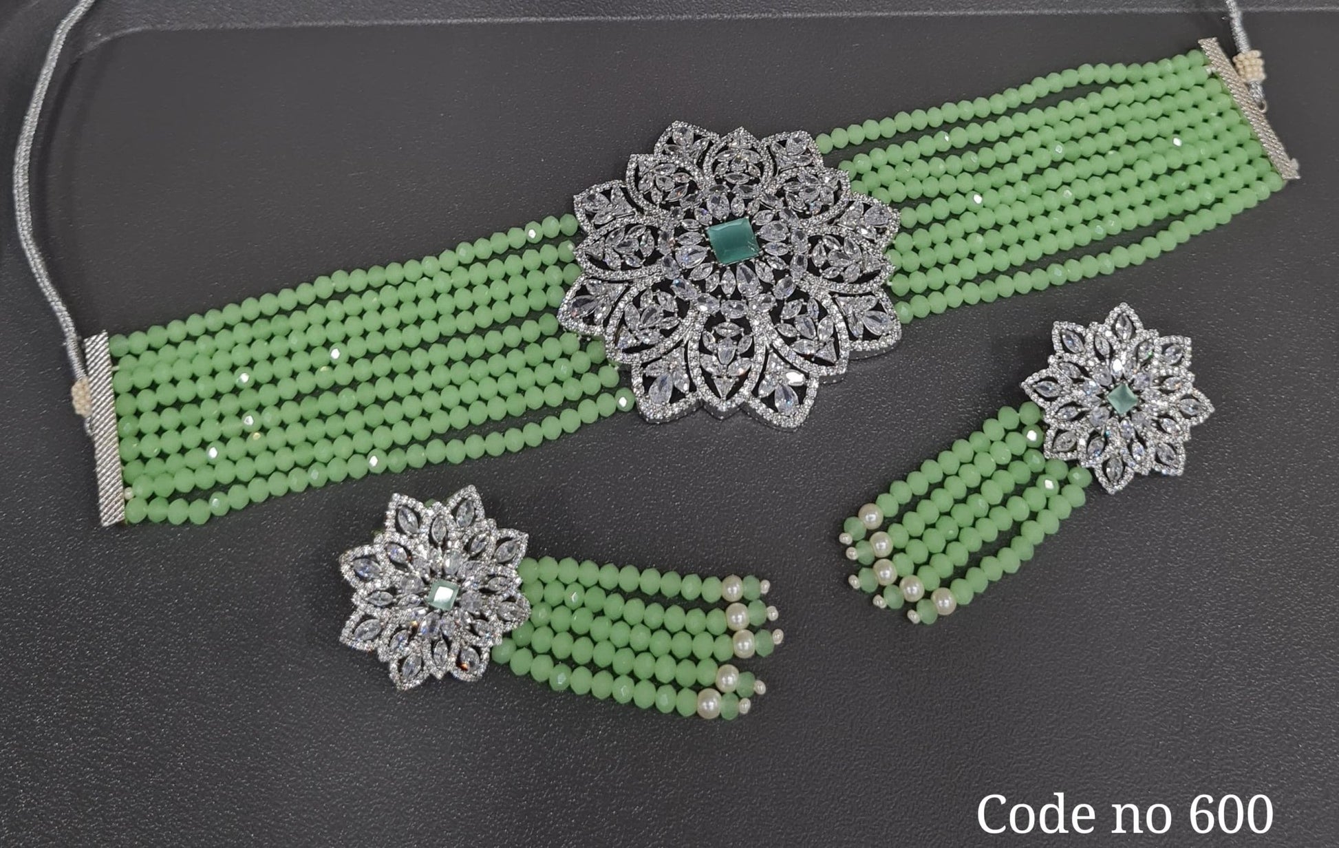 Cz Choker 03966 - KRISHNA'S SWETA JEWELLERY