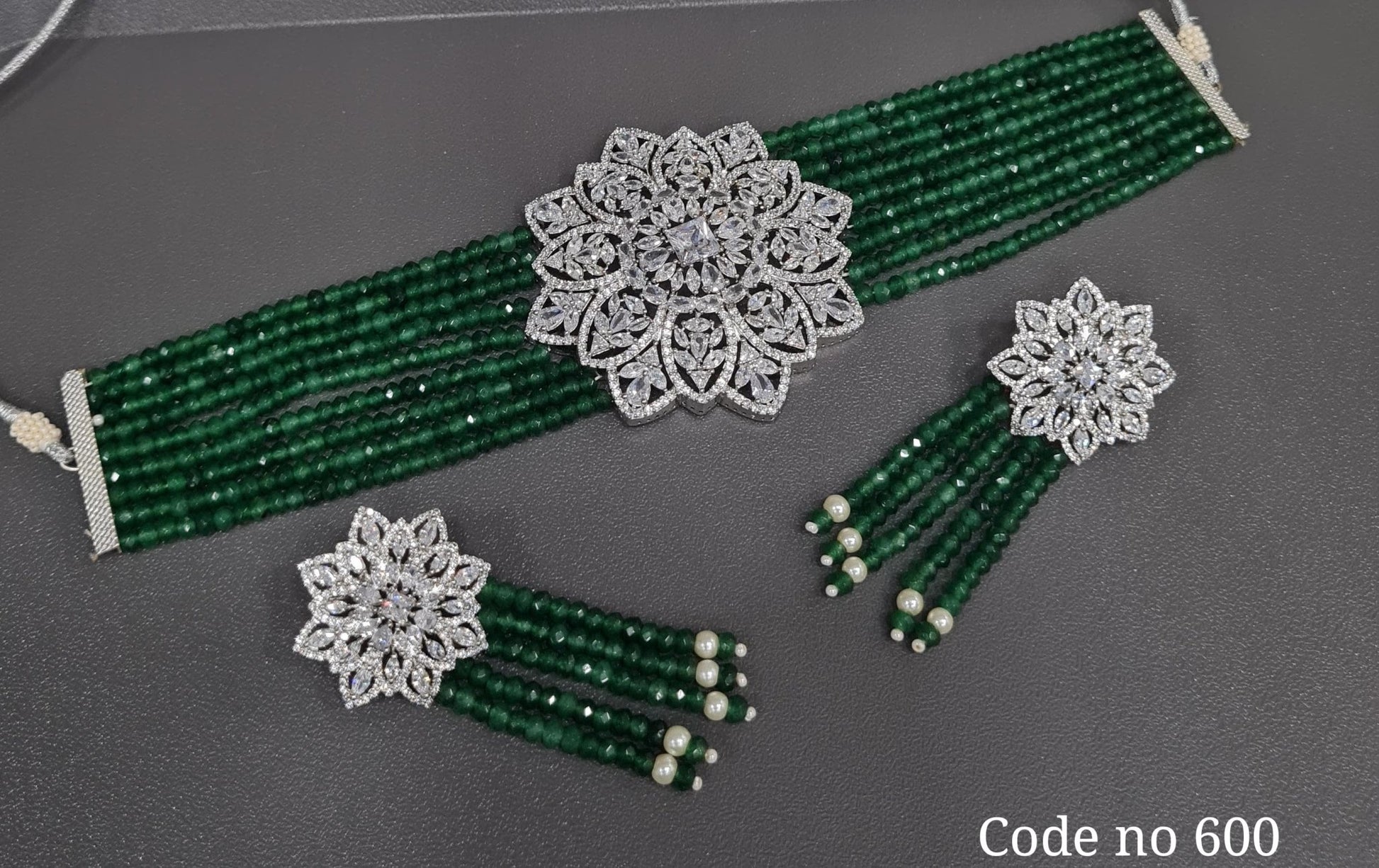Cz Choker 03966 - KRISHNA'S SWETA JEWELLERY