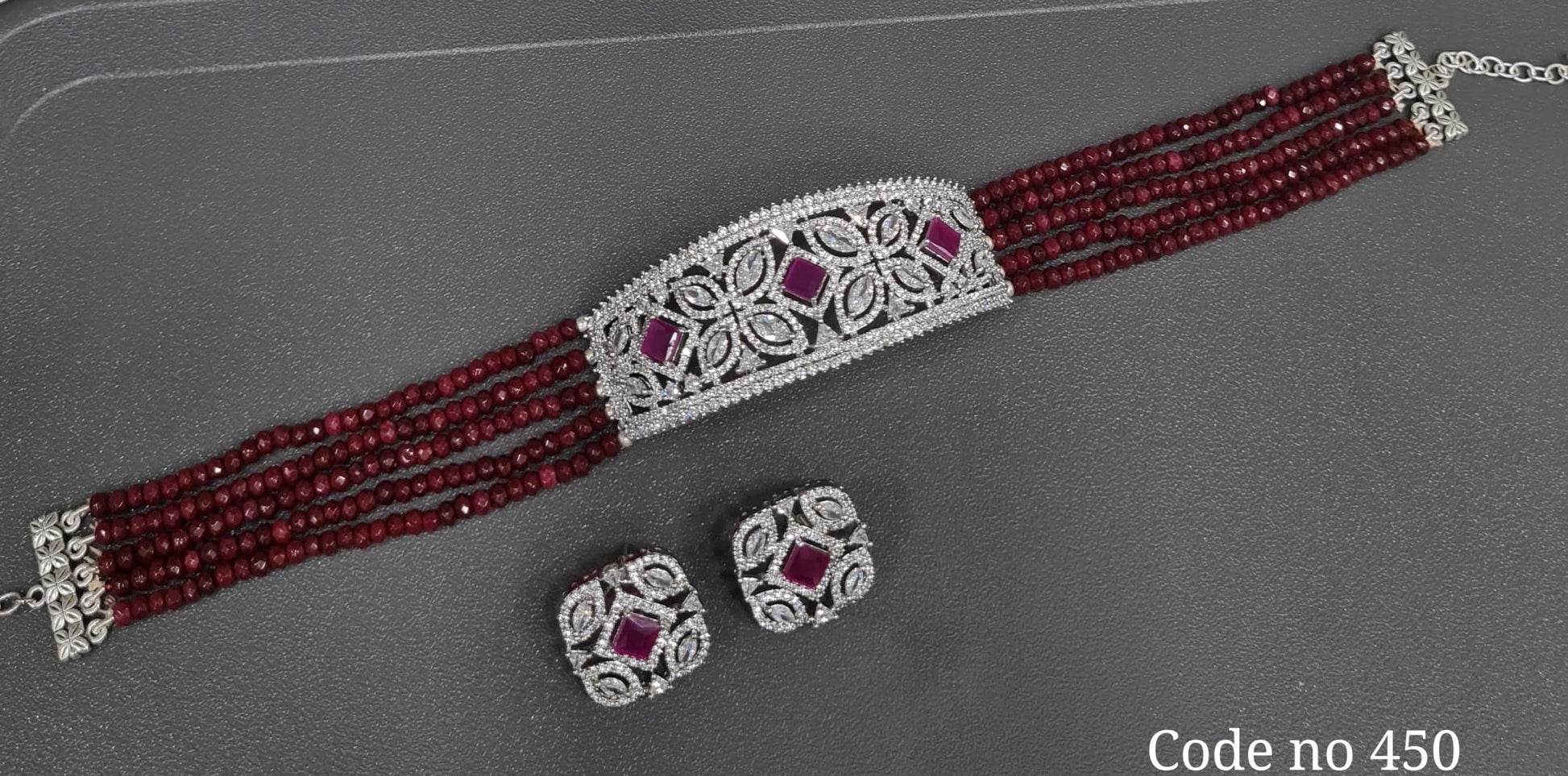 Cz Choker 03967 - KRISHNA'S SWETA JEWELLERY