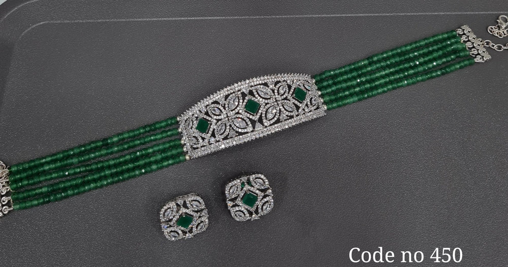 Cz Choker 03967 - KRISHNA'S SWETA JEWELLERY