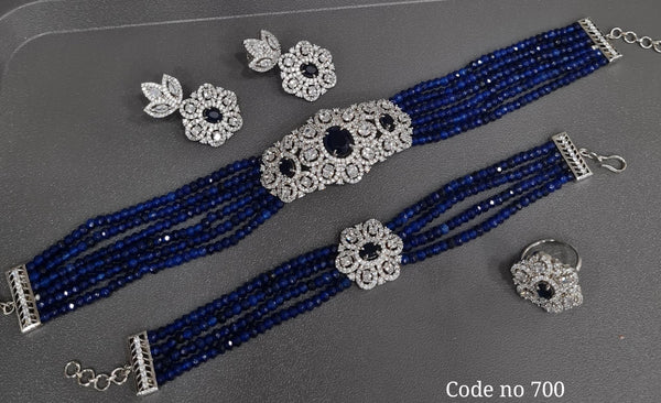 Cz Choker 03968 - KRISHNA'S SWETA JEWELLERY