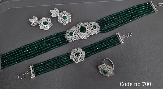 Cz Choker 03968 - KRISHNA'S SWETA JEWELLERY