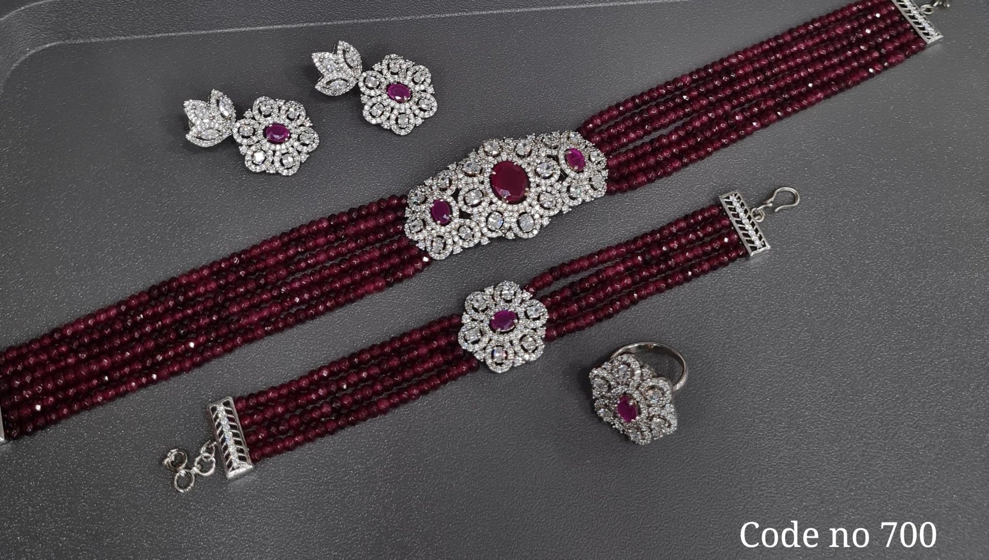 Cz Choker 03968 - KRISHNA'S SWETA JEWELLERY