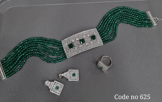 Cz Choker 03969 - KRISHNA'S SWETA JEWELLERY