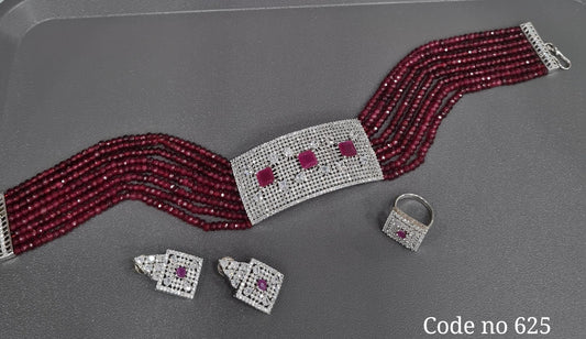 Cz Choker 03969 - KRISHNA'S SWETA JEWELLERY