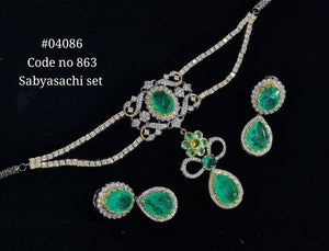Cz Choker 04086 - KRISHNA'S SWETA JEWELLERY