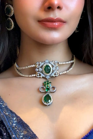 Cz Choker 04086 - KRISHNA'S SWETA JEWELLERY