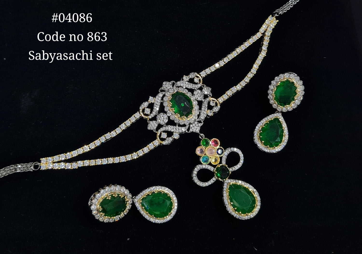 Cz Choker 04086 - KRISHNA'S SWETA JEWELLERY