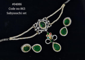 Cz Choker 04086 - KRISHNA'S SWETA JEWELLERY