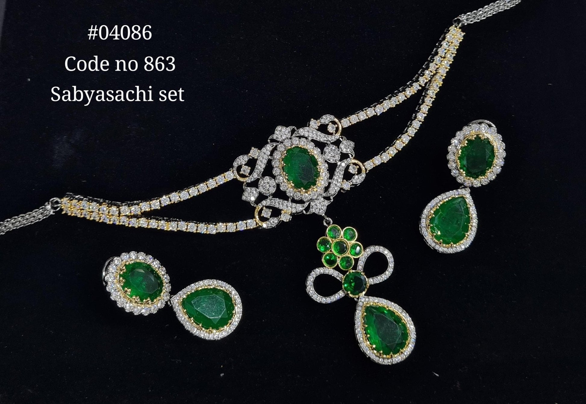 Cz Choker 04086 - KRISHNA'S SWETA JEWELLERY